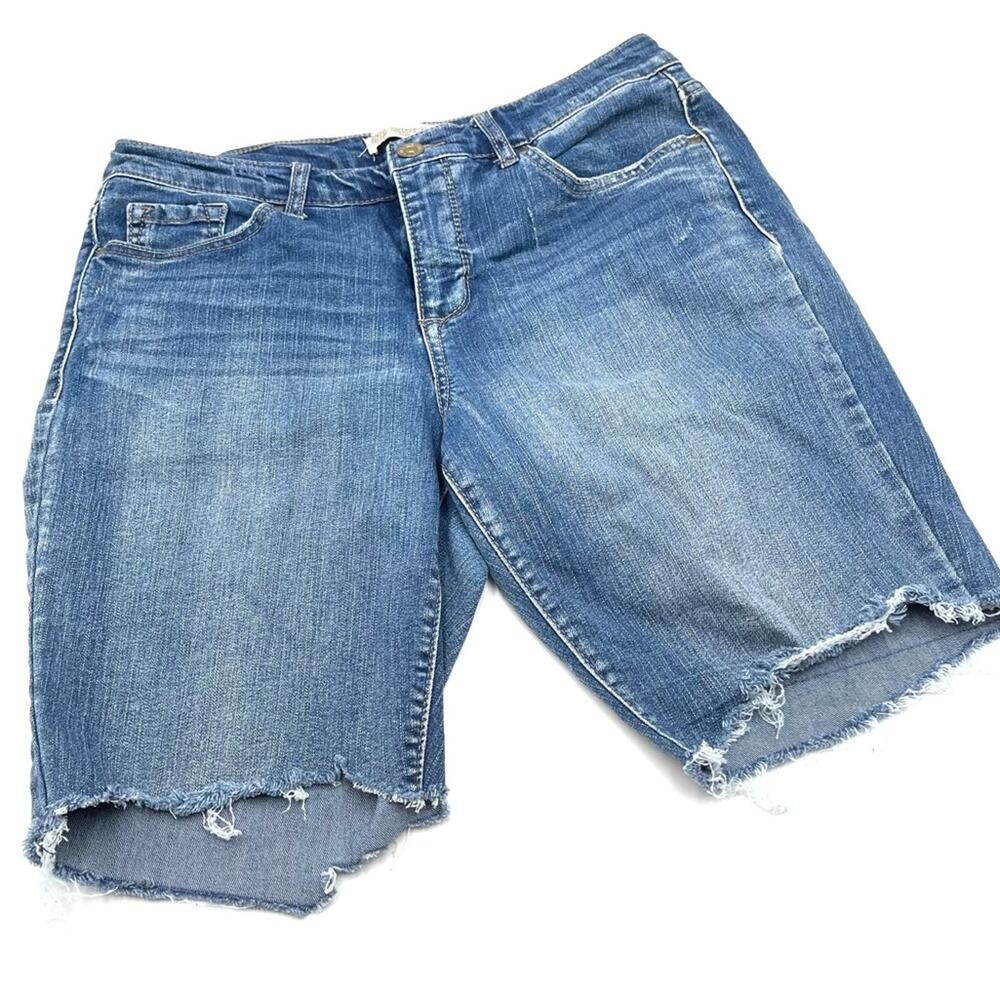 VINTAGE AMERICA denim shorts frayed hems size 8